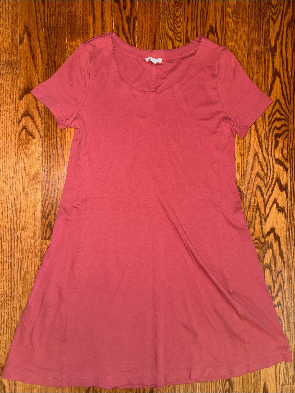 Daily Ritual Short Sleeve Scoop Neck Tunic Dress - Dusty Rose
